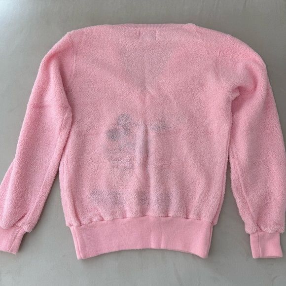 Disney Character Fashions Vintage Pink Fuzzy Mickey Mouse Sweater Size S - Picture 3 of 3
